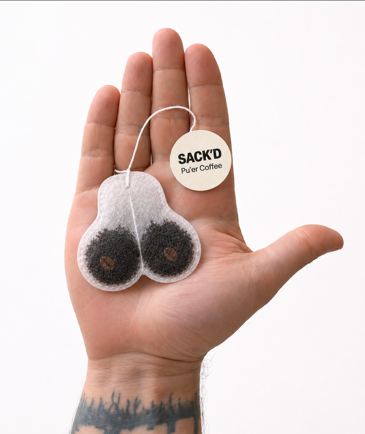 SACK'D Pu'er Coffee novelty tea – packaging view