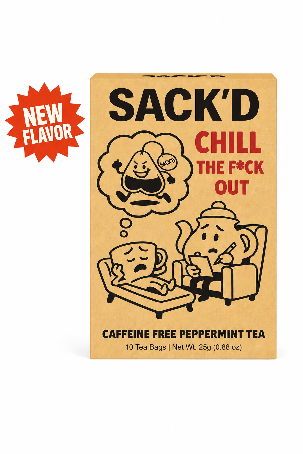 SACK’D Chill the F*ck Out – Caffeine-Free Peppermint Tea